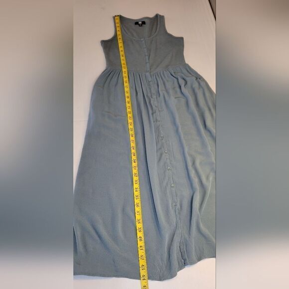 Frye Dessert Blue Button Front Midi Dress Sleeveless Women's Size XS - Picture 13 of 13